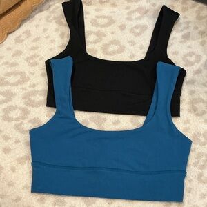 Spiritual Gangster bundle of Two one Teal  and one Black sports bras